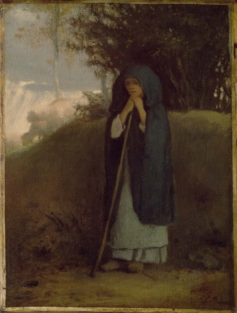 Shepherdess Leaning on her Staff, by Jean François Millet