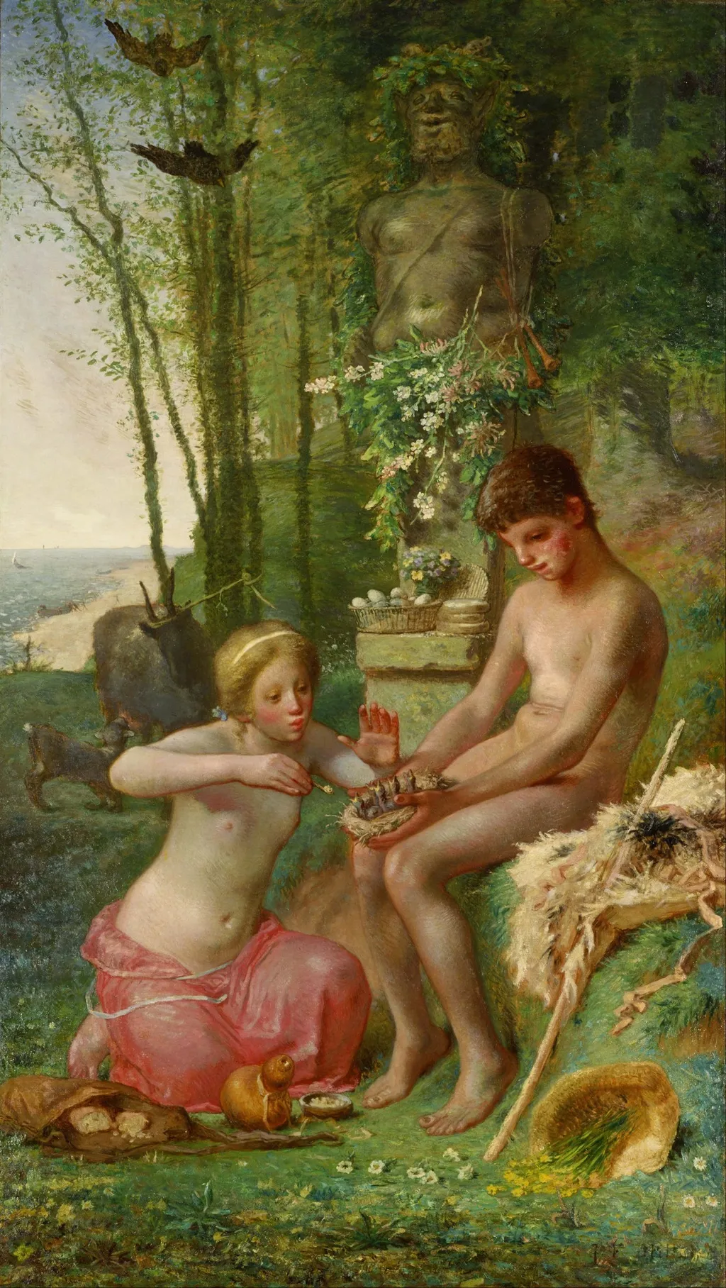 Spring (Daphnis and Chloë), by Jean François Millet, oil, 1865