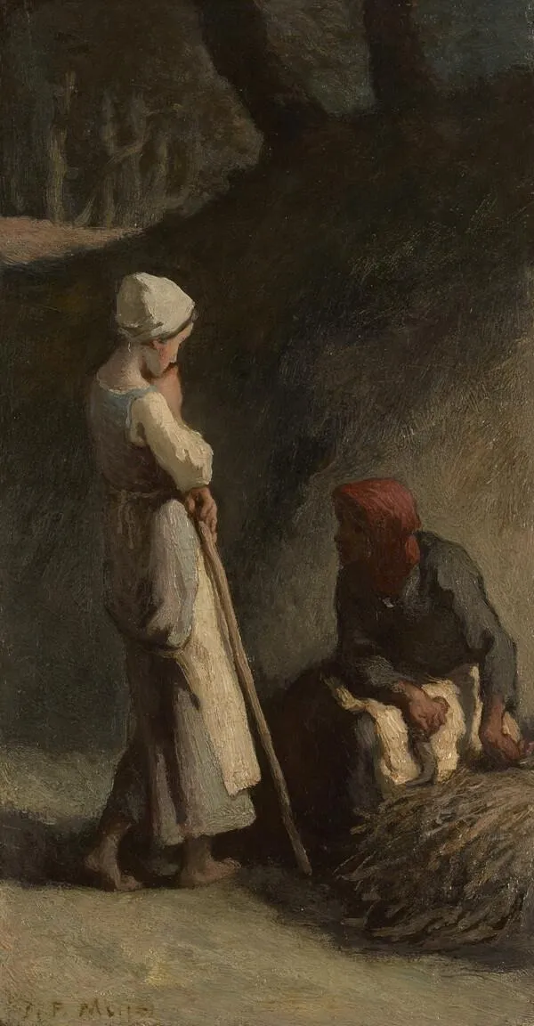 The Faggot Gatherers, by Jean François Millet, oil, 1852
