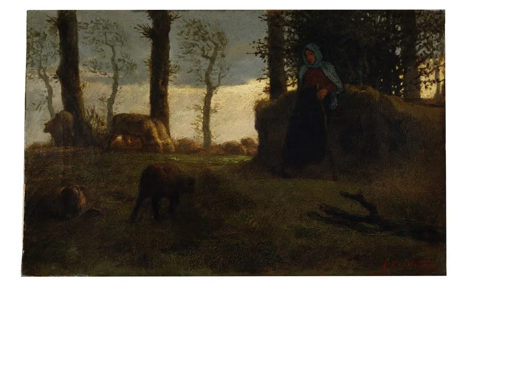 The Shepherdess, by Jean François Millet, oil, 1851