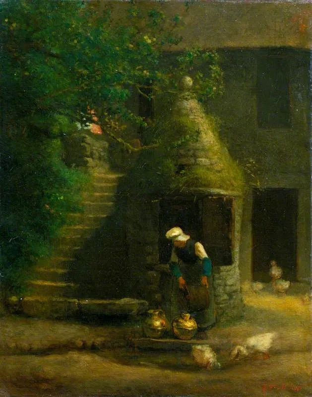 The Well at Gruchy, by Jean François Millet, oil, 1854