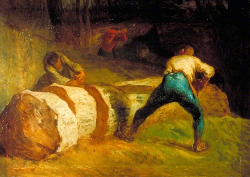 The Wood Sawyers, by Jean François Millet, oil, 1851
