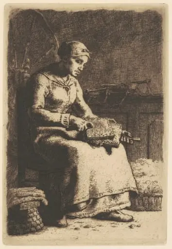 The Wool Carder (La Cardeuse), by Jean François Millet