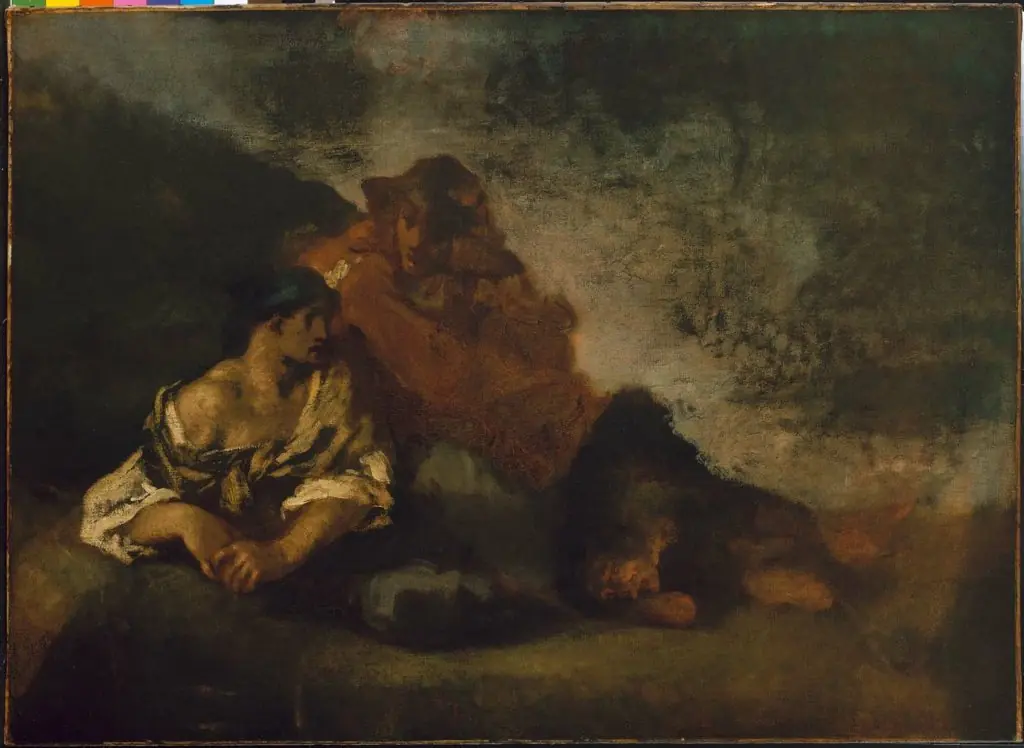 Two Reclining Figures, by Jean François Millet