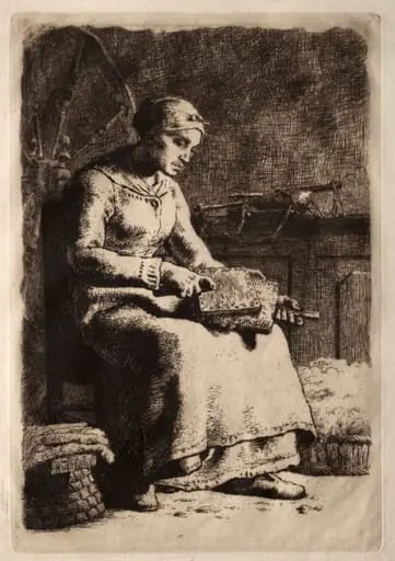 Woman Carding Wool, by Jean François Millet
