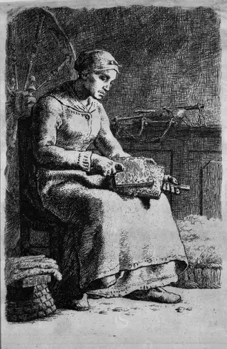 Woman Carding Wool (La Cardeuse), by Jean François Millet, 1855