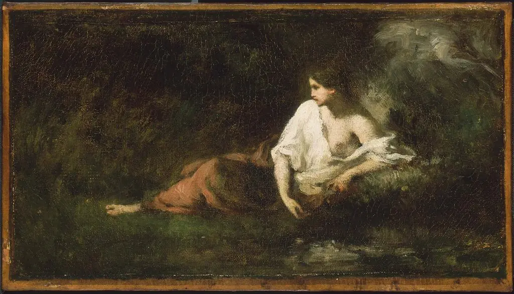 Woman Reclining in a Landscape, by Jean François Millet