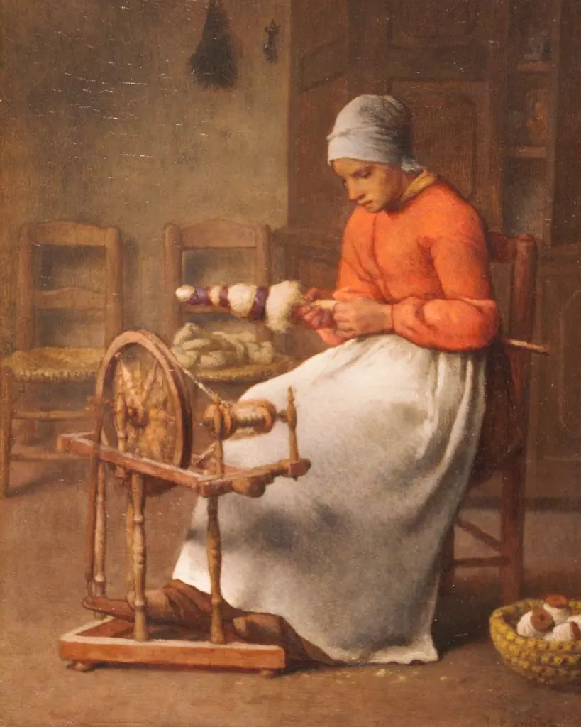 Woman Spinning, by Jean François Millet