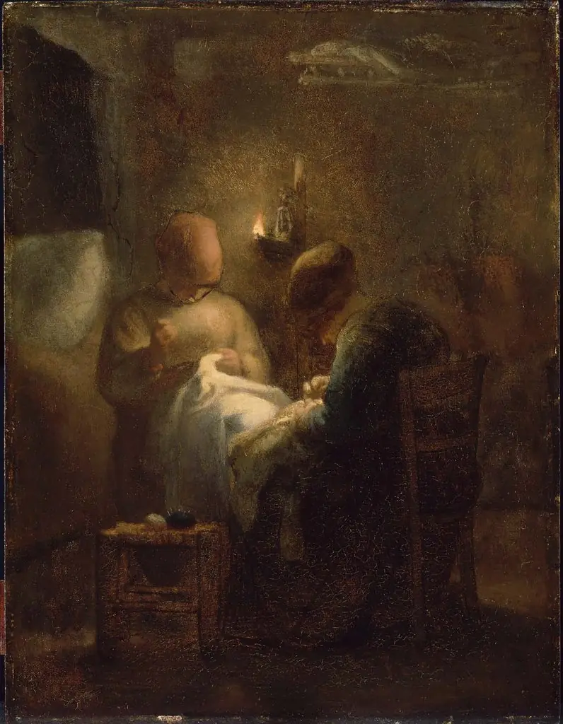 Women Sewing by Lamplight (La Veillée), by Jean François Millet
