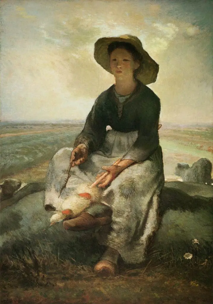 Young Shepherdess, by Jean François Millet