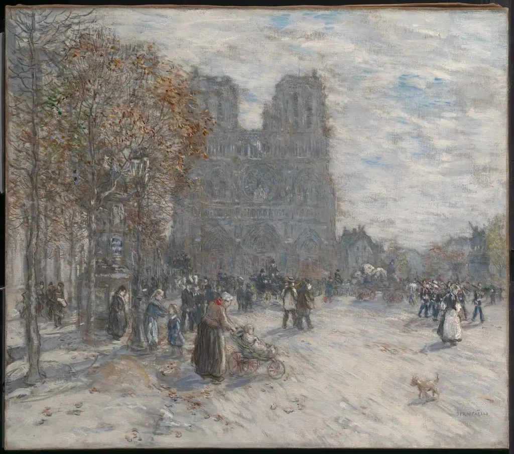 Place du Parvis, Notre Dame, Paris, by Jean-François Raffaëlli