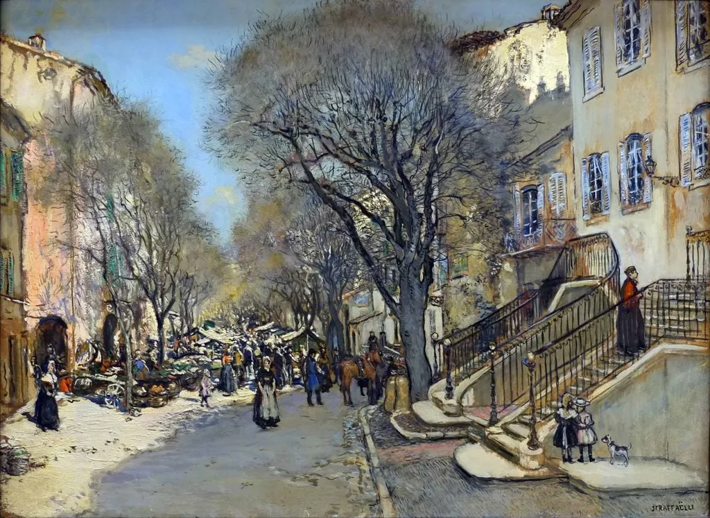Târgul din Antibes, by Jean François Raffaëlli, unspecified, 1899