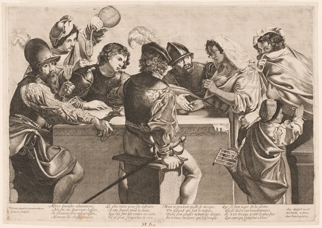 The Fortune Teller, by Jean Ganière, ink, 1640