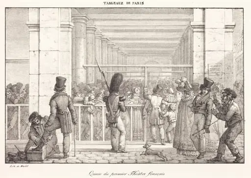 Queue du premier Theâtre français, by Jean Henri Marlet