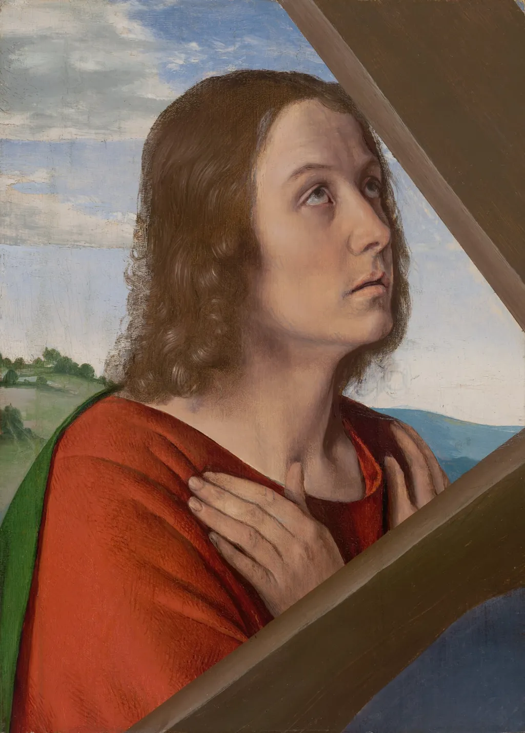 Fragment from Christ Carrying the Cross: Saint John the Evangelist, by Jean Hey, oil, 1500