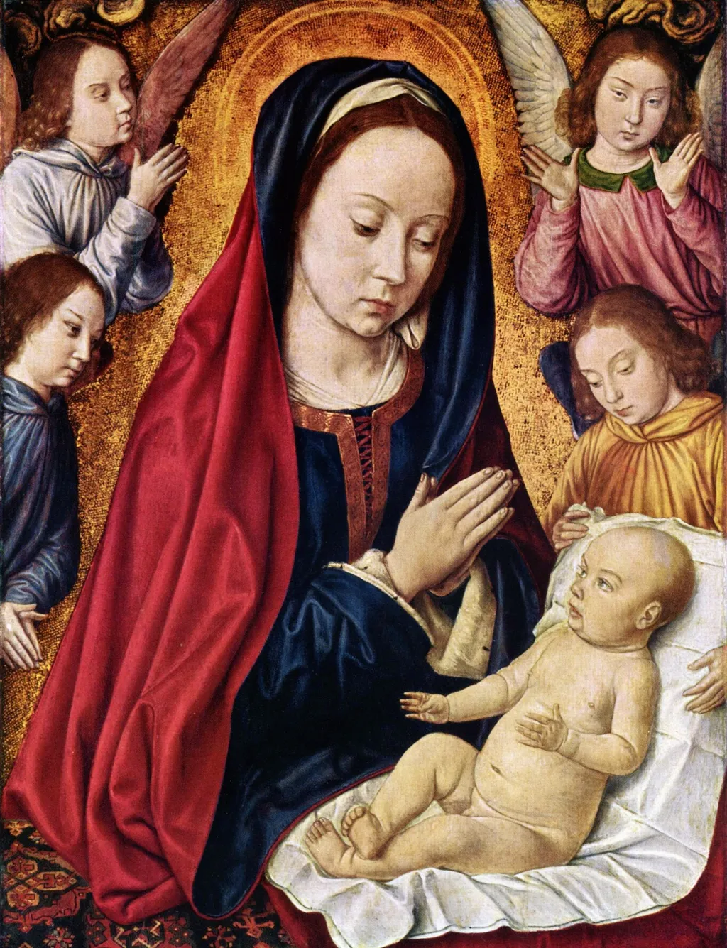 Madonna and Child, by Jean Hey, oil, 1496