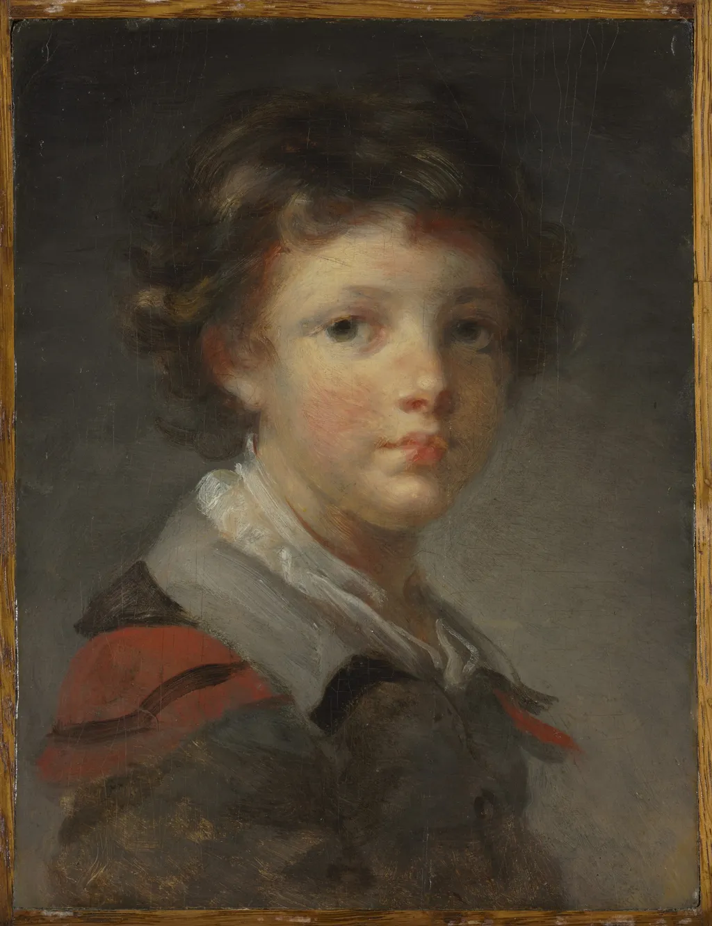 A Boy in a Red-lined Cloak, by Jean Honoré Fragonard, oil, 1790
