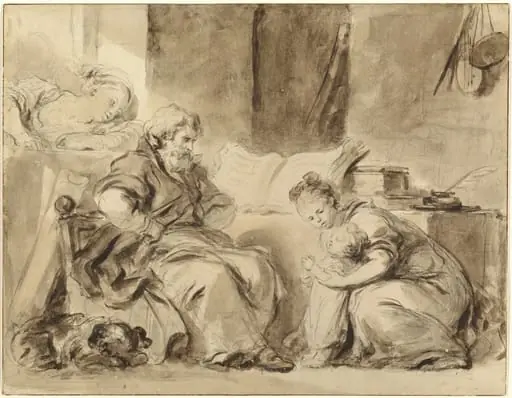 A Prayer for Grandpapa, by Jean Honoré Fragonard