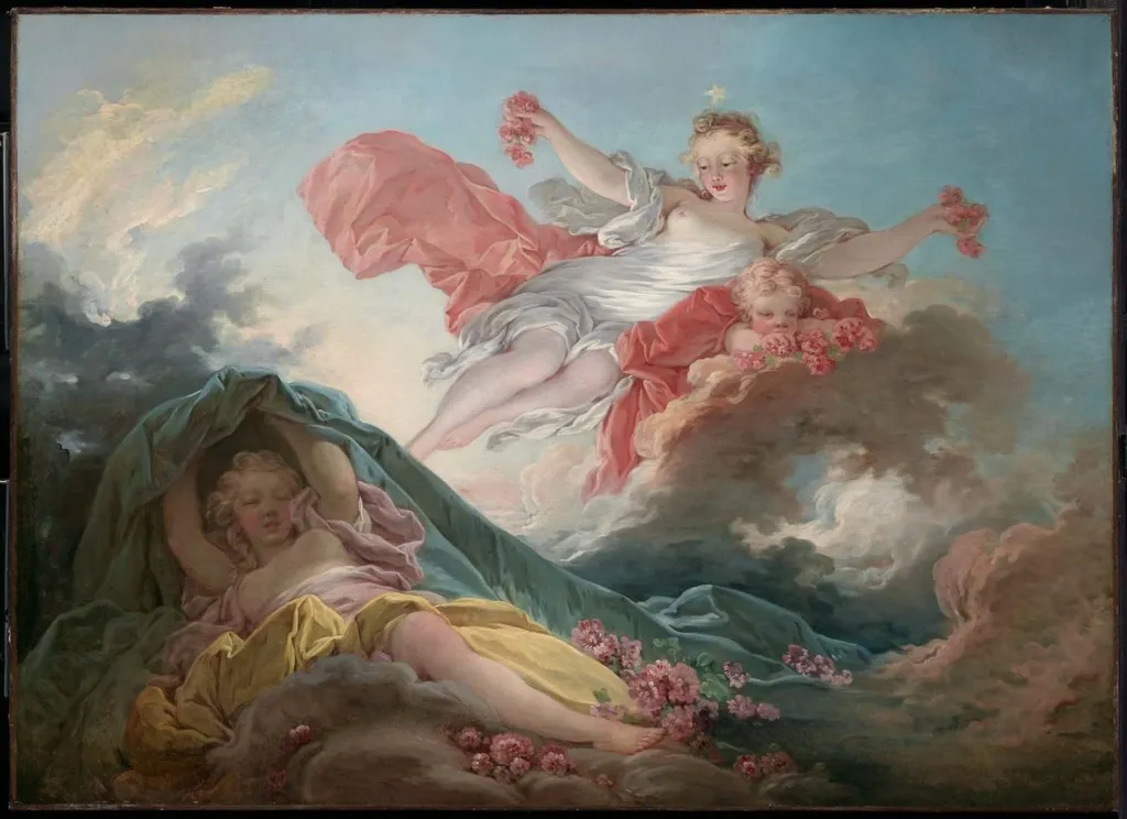 Aurora Triumphing over Night, by Jean Honoré Fragonard, oil, 1755
