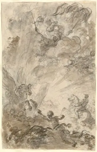 Bradamante Tries to Catch Hold of the Hippogryph [recto], by Jean Honoré Fragonard