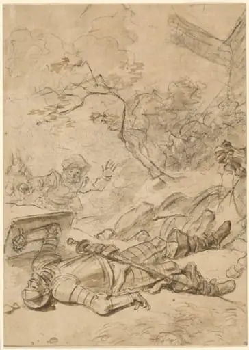 Don Quixote Defeated by the Windmill, by Jean Honoré Fragonard