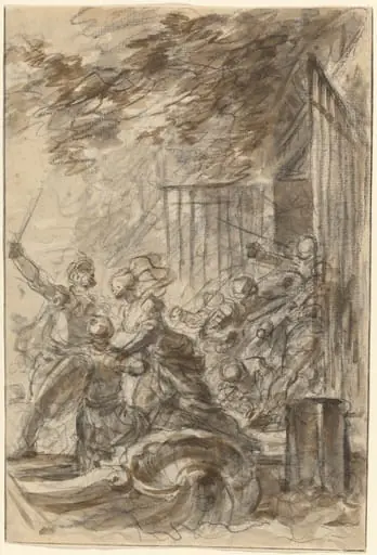 Isabella Abandons Her Home to Follow Odorico and His Men, by Jean Honoré Fragonard