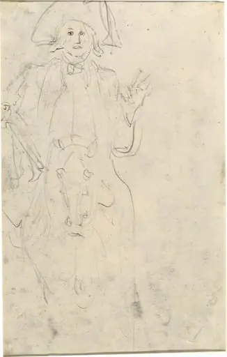Man on a Horse [verso], by Jean Honoré Fragonard