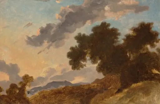 Mountain Landscape at Sunset, by Jean Honoré Fragonard