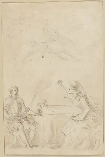 Olympia Tells Roland Her Sad Story, by Jean Honoré Fragonard