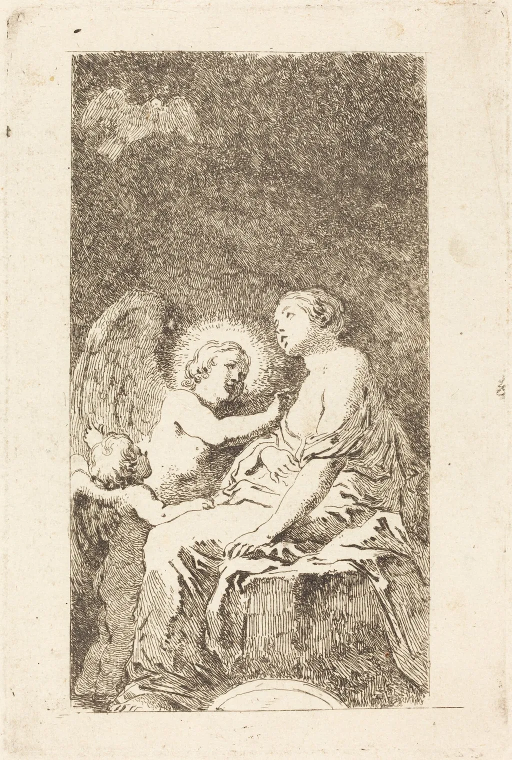 Saint Catherine of Alexandria (Saint Catherine d'Alexandrie), by Jean Honoré Fragonard, ink, 1769