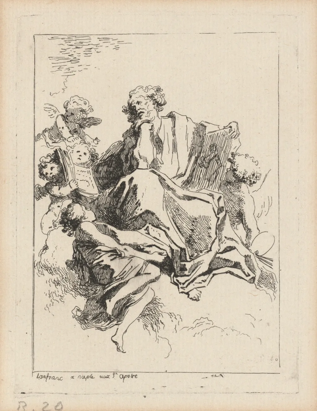 Saint Luke, by Jean Honoré Fragonard, ink, 1764