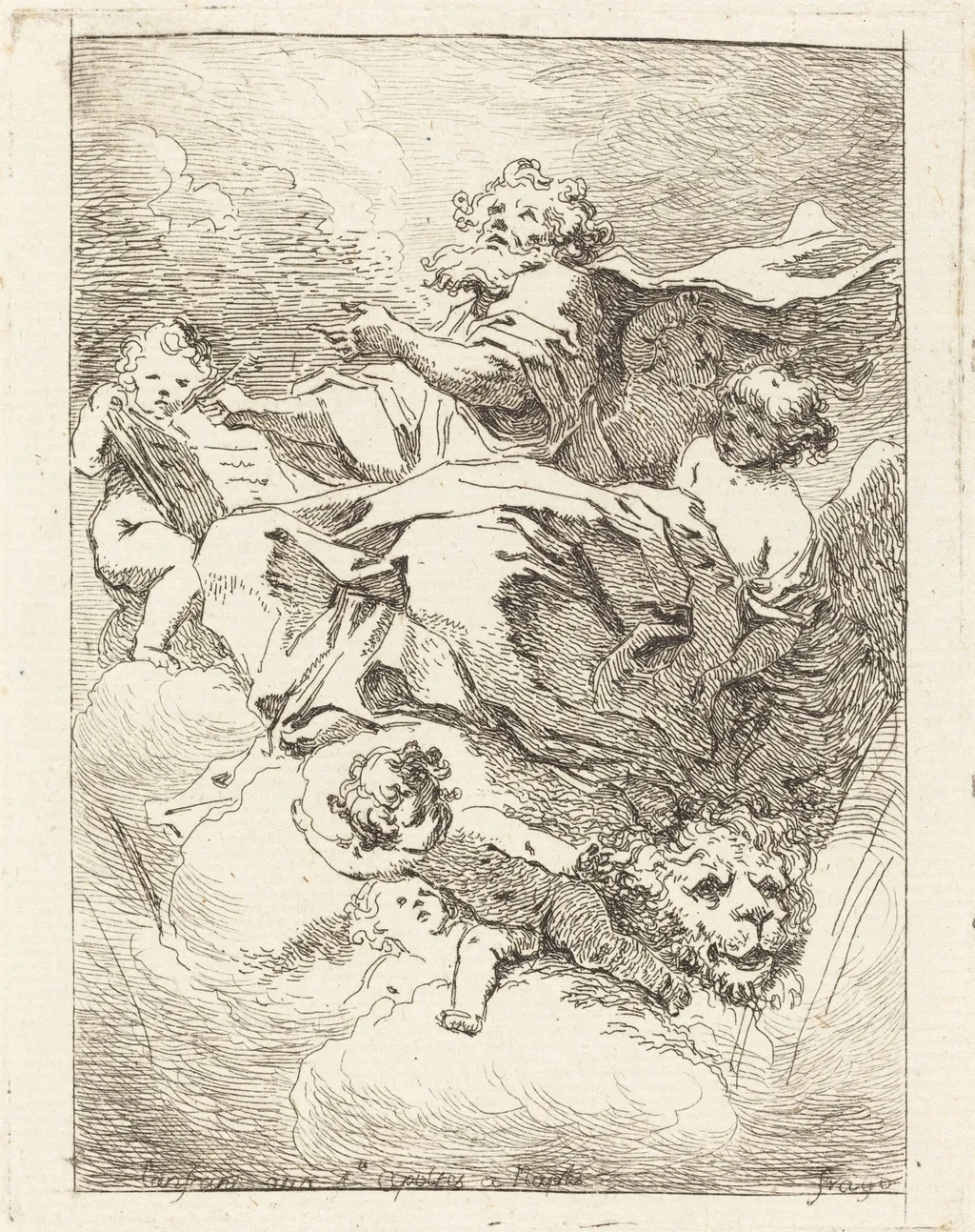 Saint Mark, by Jean Honoré Fragonard, ink, 1762