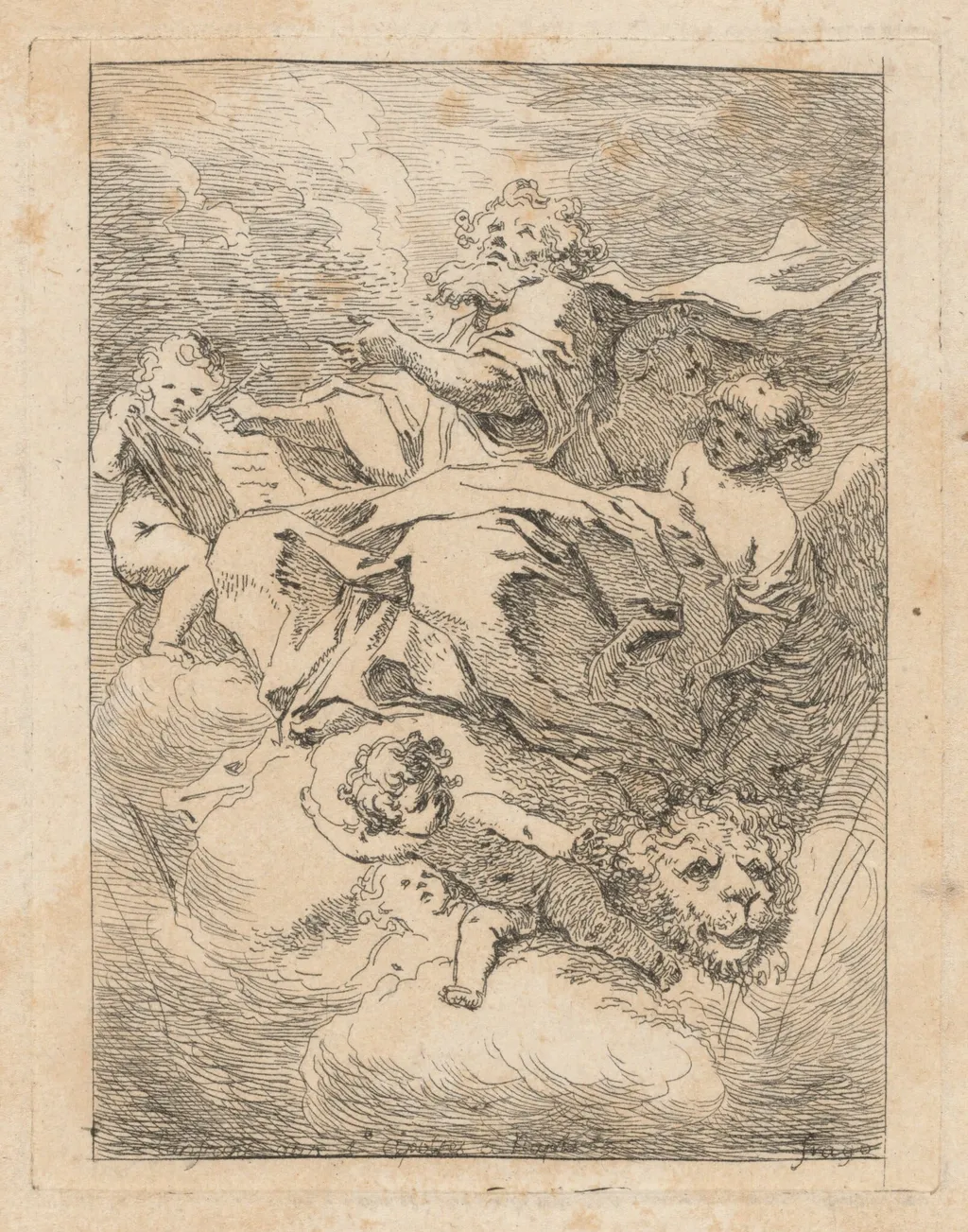 Saint Mark, by Jean Honoré Fragonard, ink, 1764