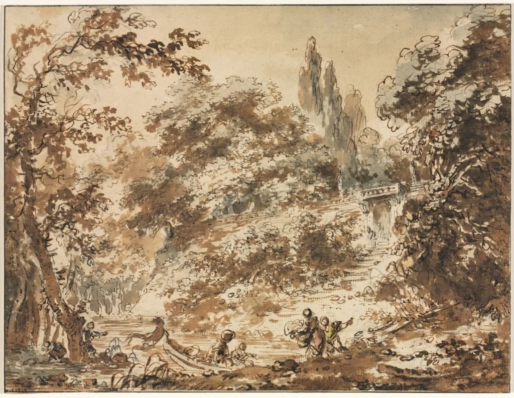 Scene in a Park, by Jean Honoré Fragonard, 1760