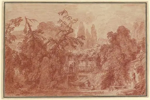 Terrace and Garden of an Italian Villa, by Jean Honoré Fragonard