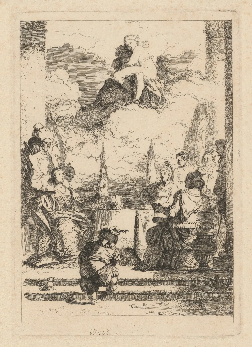 The Banquet of Antony and Cleopatra, by Jean Honoré Fragonard, ink, 1764