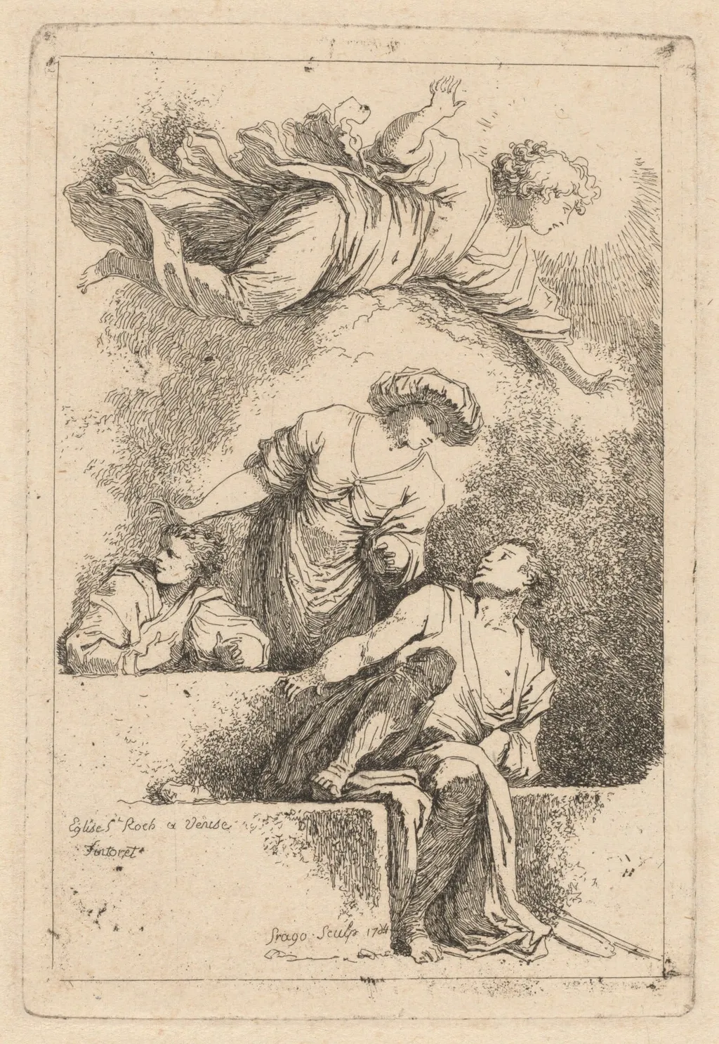 The Disciples at the Tomb, by Jean Honoré Fragonard, ink, 1764
