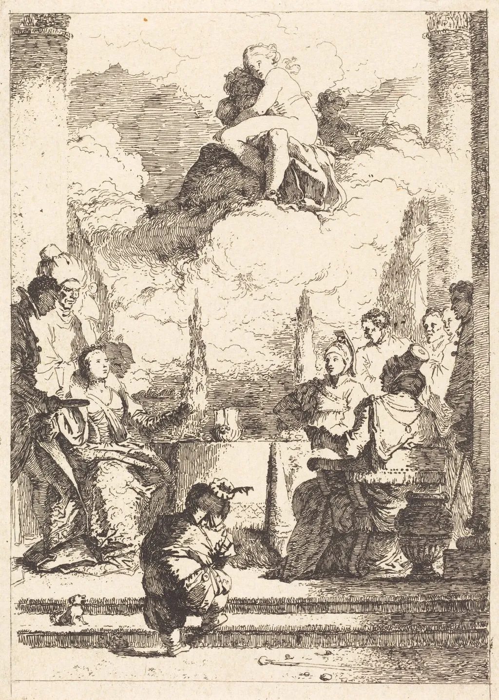 The Feast of Anthony and Cleopatra (Le festin d'Antoine et de Cleopatre), by Jean Honoré Fragonard, ink, 1769