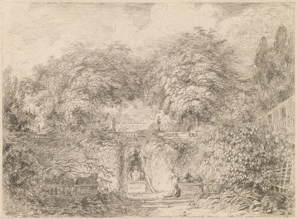 The Little Park (Le petite parc), by Jean Honoré Fragonard, ink, 1763