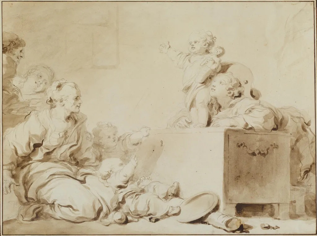 The Little Preacher, by Jean Honoré Fragonard, chalk, 1774