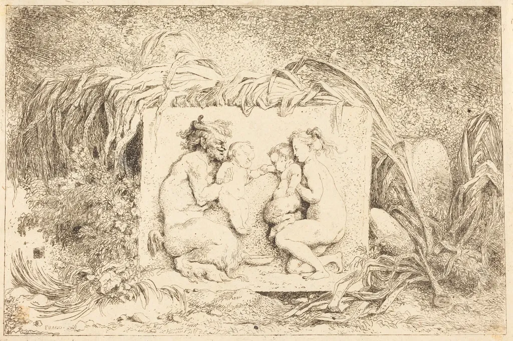 The Satyr's Family (La famille du satyre), by Jean Honoré Fragonard, ink, 1763