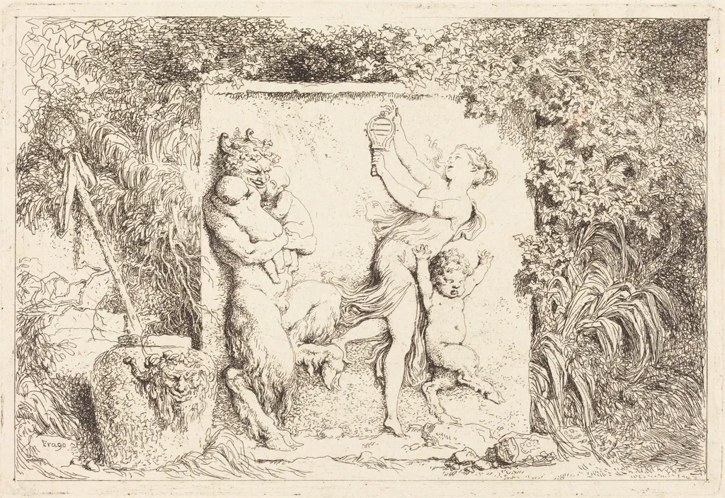 The Satyrs' Dance (Danse de satyres), by Jean Honoré Fragonard, ink, 1763
