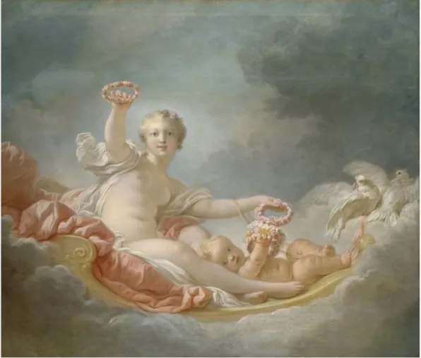 Venus and Cupid (Day), by Jean Honoré Fragonard, oil, 1755