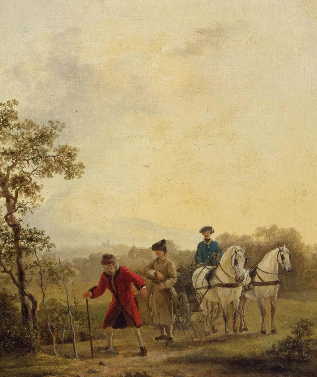 Voltaire Planting Trees, by Jean Huber, oil, 1762