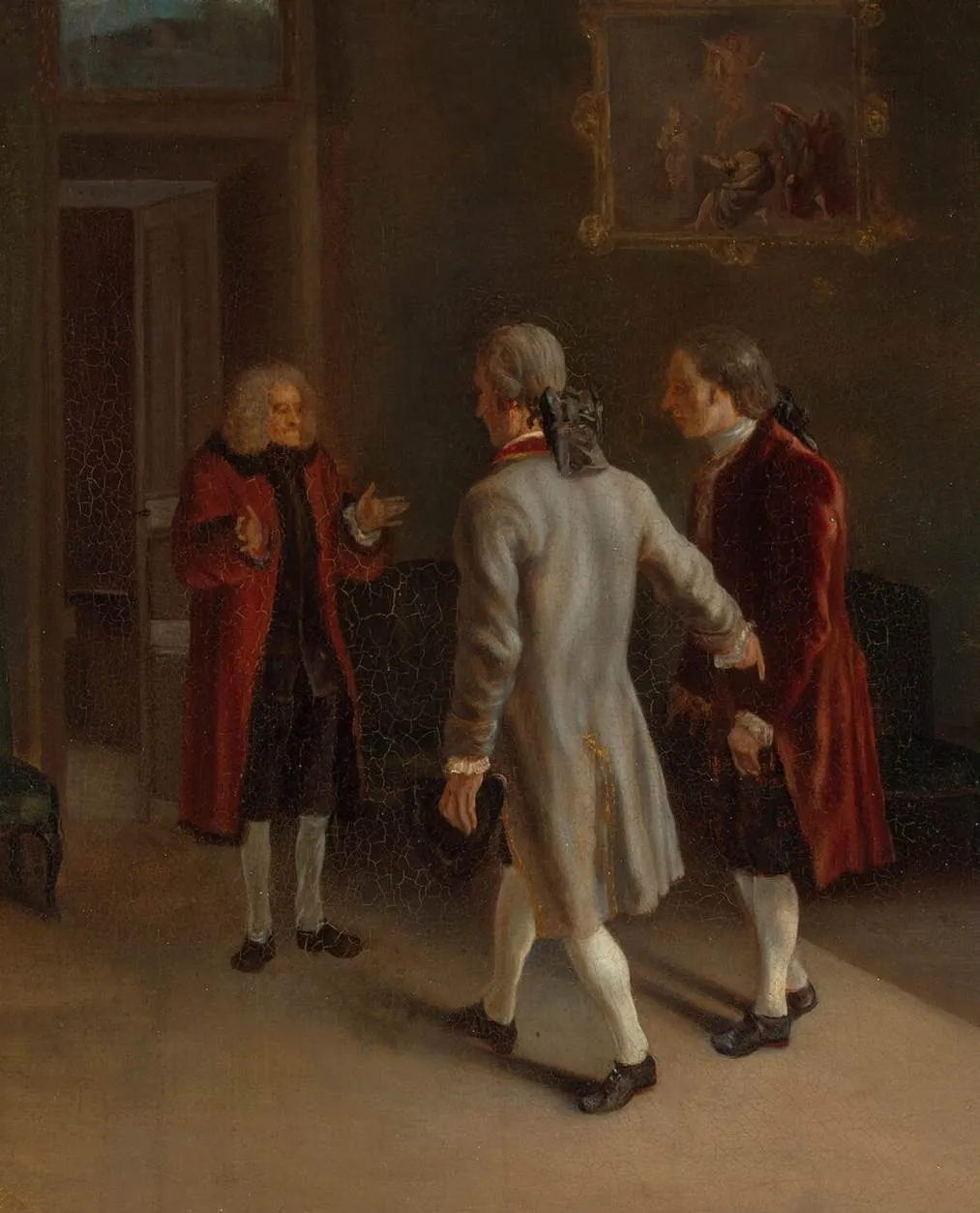 Voltaire Welcoming his Guests, by Jean Huber, oil, 1750