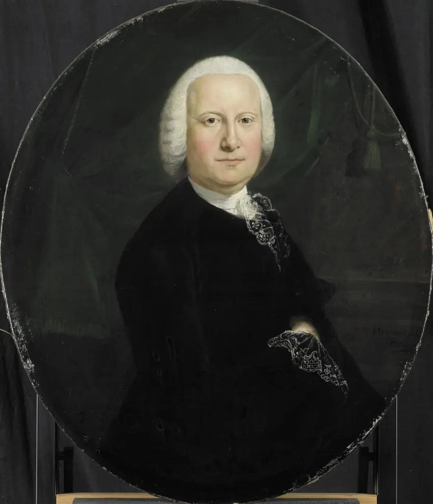 Portrait of Adriaan du Bois, Director of the Rotterdam Chamber of the Dutch East India Company, elected 1742, by Jean Humbert