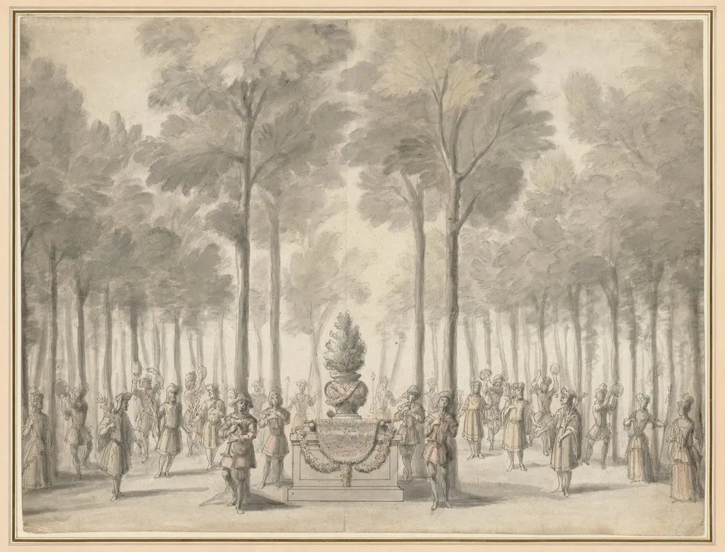 Design for the Divertissement from "La Pastorale" (First Entrée of the opera-ballet "Les Muses" by Danchet and Campra"), by Jean I Bérain, 1703