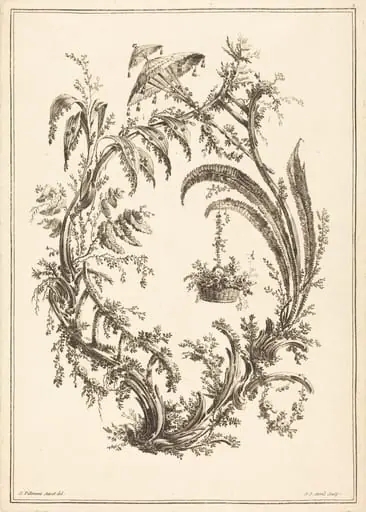 Ornament with Parasol and Hanging Basket, by Jean-Jacques Avril I