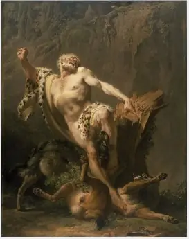 The Death of Milo of Croton, by Jean-Jacques Bachelier