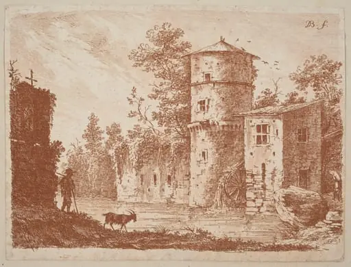Ancient Tower at a Water Mill, by Jean-Jacques de Boissieu